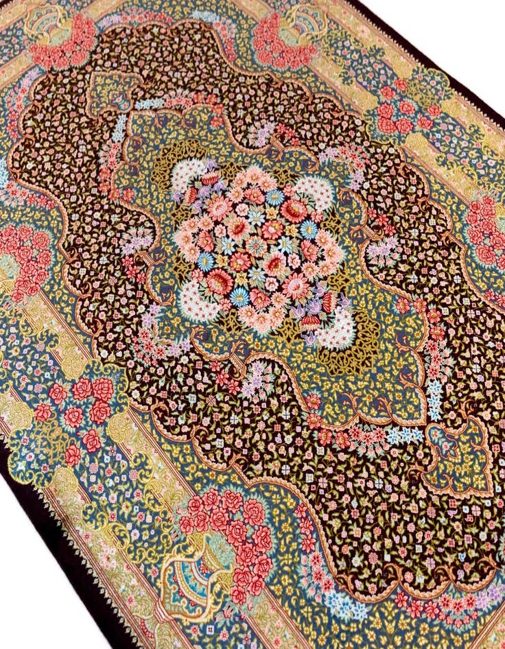 Detail image of  3' 3 x 5' 1 Ghom Silk Rug