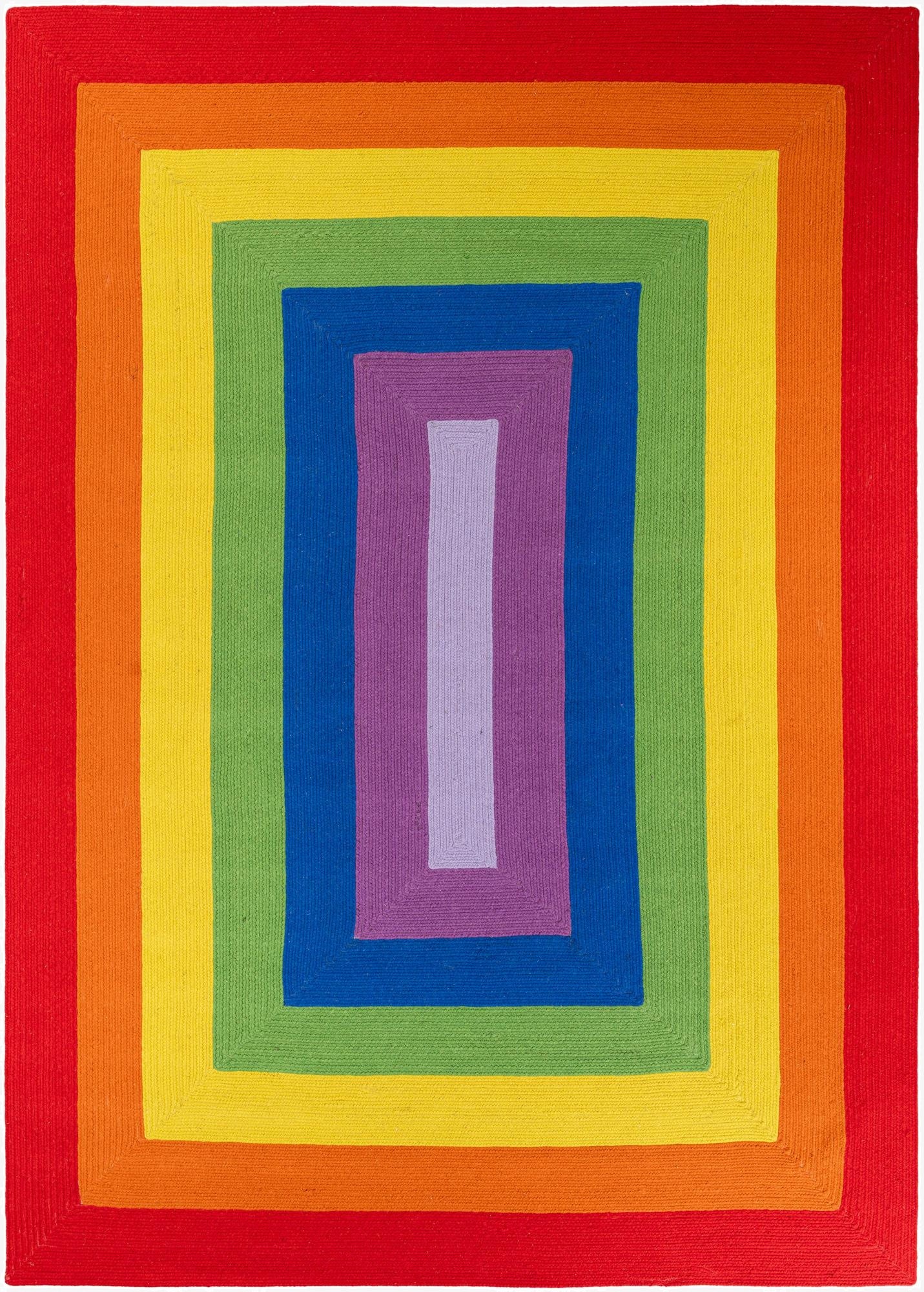  10' x 14' 1  Hand Hand Braided Rainbow Wool Rug