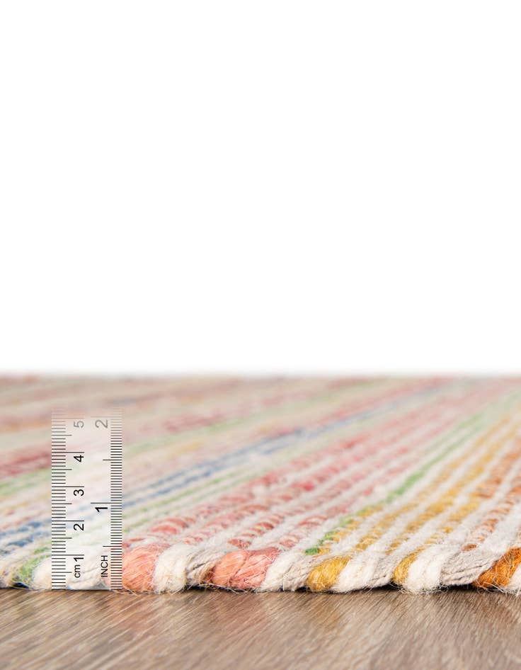 Detail image of  7' 10 x 10'  Hand Woven Happy Rugs Rainbow Weave