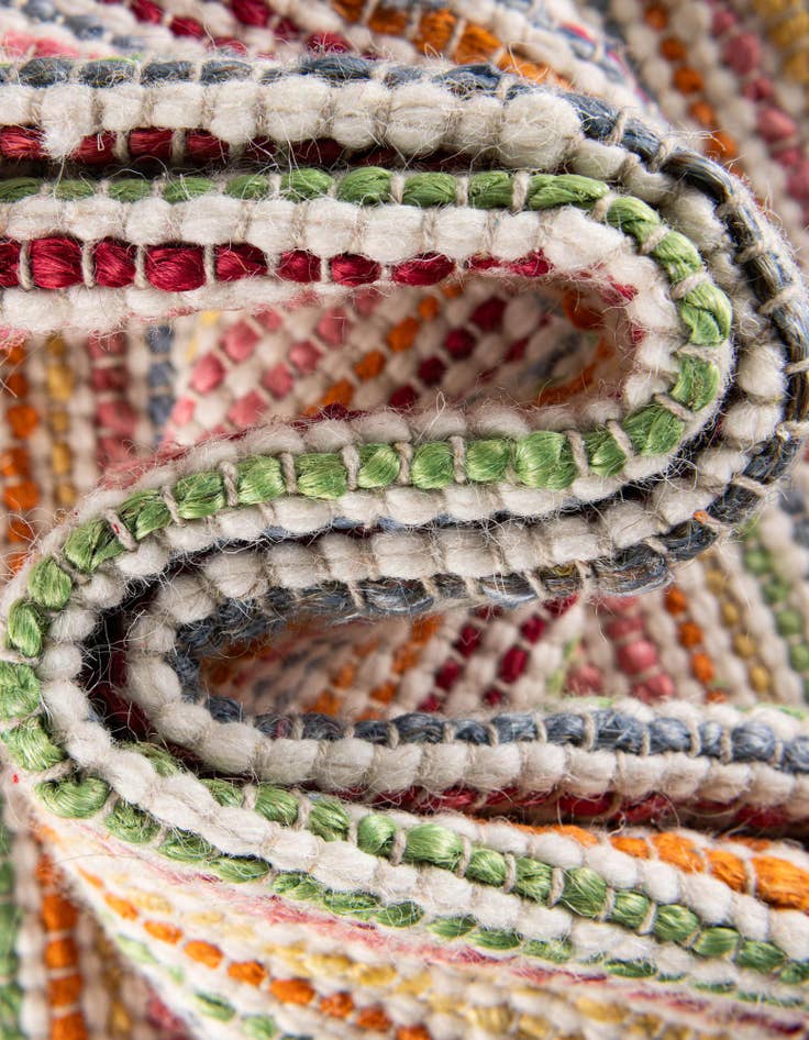 Detail image of  9' x 12'  Hand Woven Happy Rugs Rainbow Weave