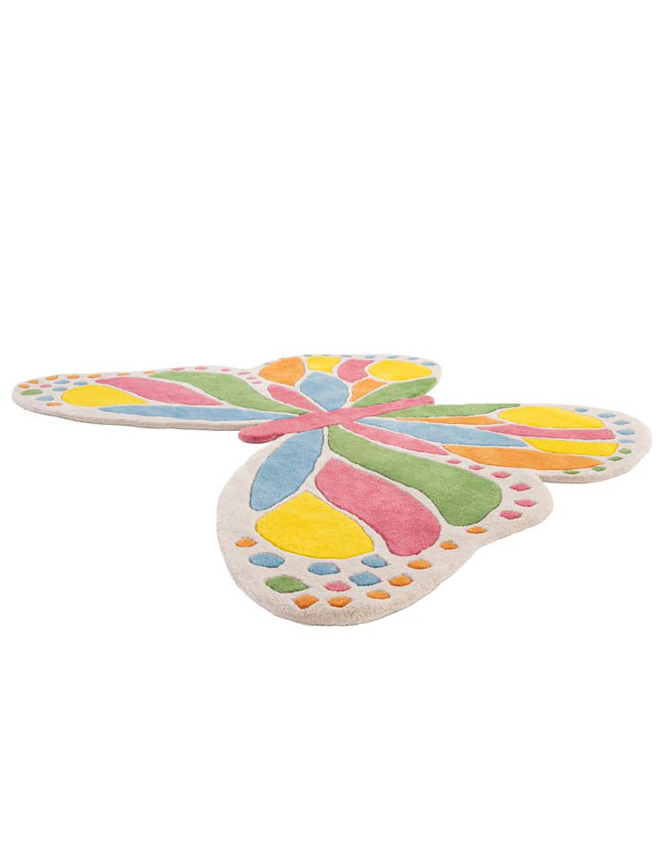 Detail image of  4' 1 x 6' 1 Happy Rugs Butterfly Wool