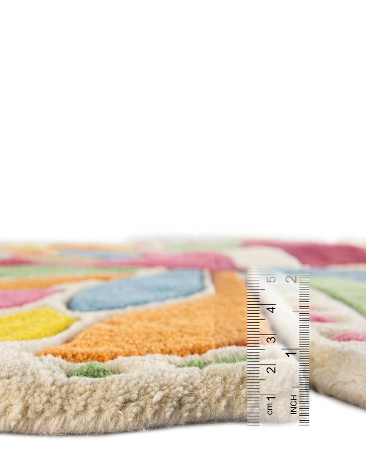 Detail image of  4' 1 x 6' 1 Happy Rugs Butterfly Wool