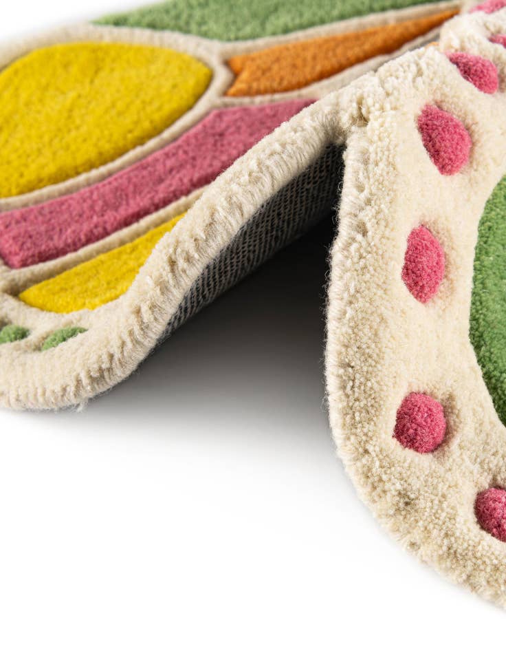 Detail image of  4' 1 x 6' 1 Happy Rugs Butterfly Wool