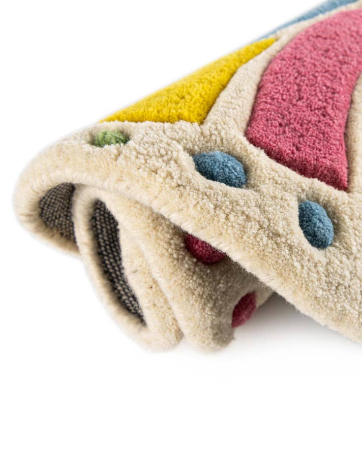 Detail image of  4' 1 x 6' 1 Happy Rugs Butterfly Wool