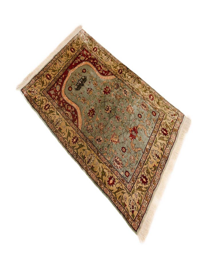 Detail image of  2' x 3' 2 Hereke Silk Rug