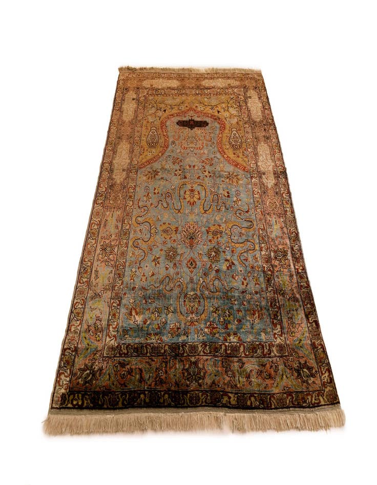 Detail image of  4' x 5' 8 Hereke Silk Rug