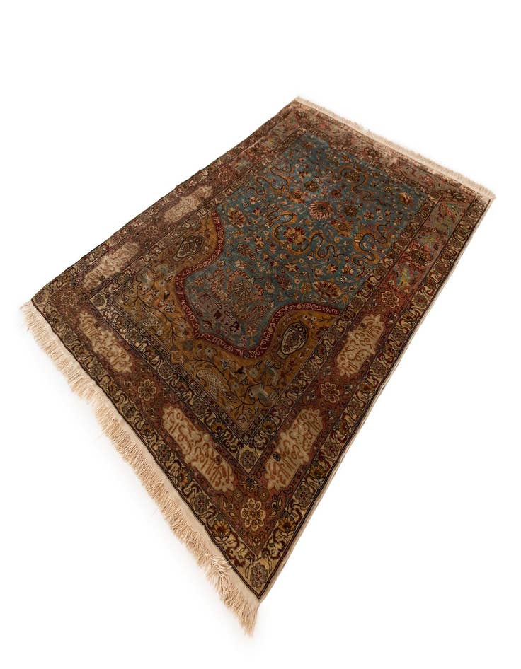 Detail image of  4' x 5' 8 Hereke Silk Rug