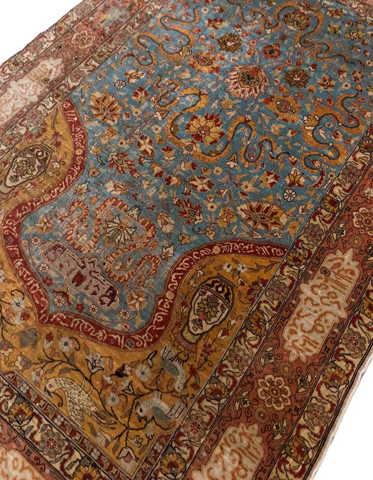Detail image of  4' x 5' 8 Hereke Silk Rug