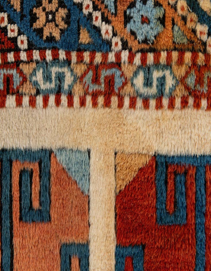 Detail image of  3' 8 x 5' 1  Hand Knotted Heriz Wool Rug