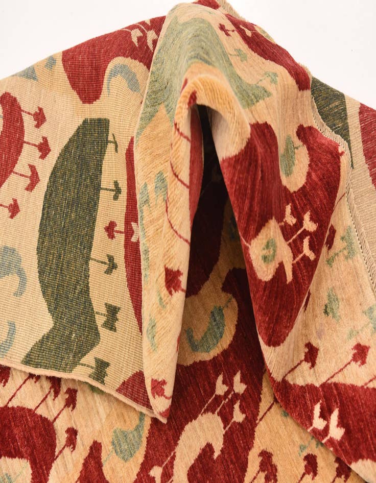 Detail image of  6' x 7' 10  Hand Knotted Ikat Rug