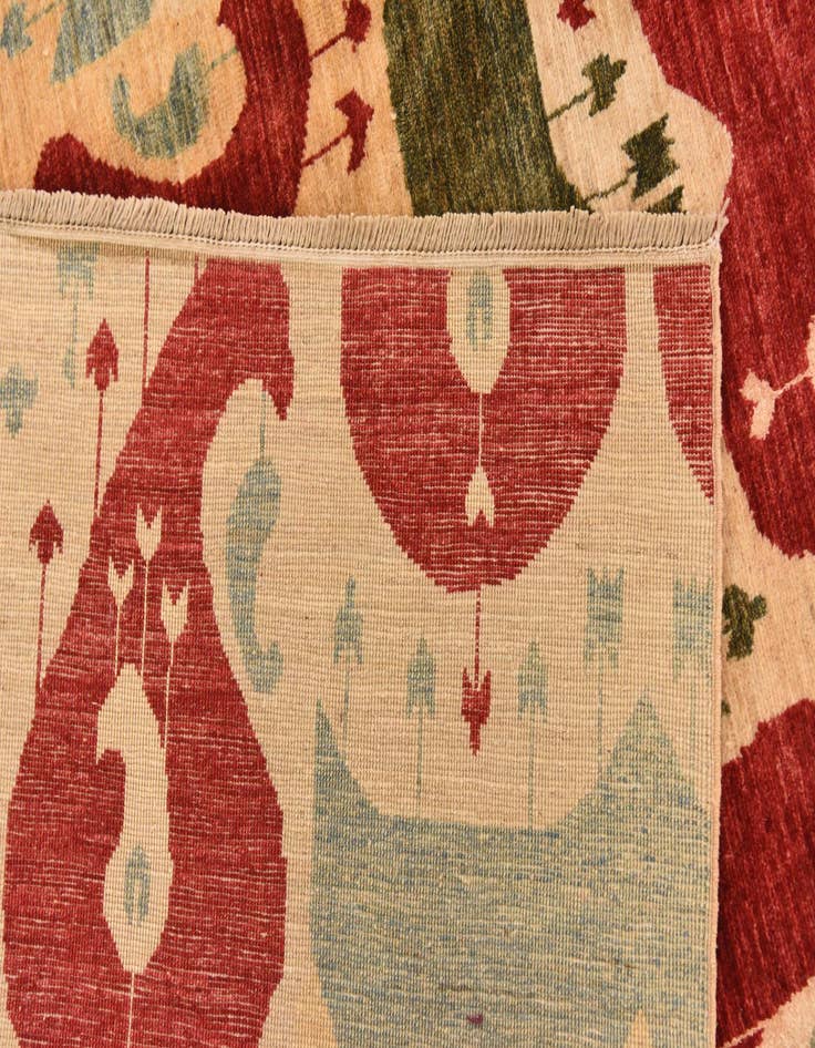 Detail image of  6' x 7' 10  Hand Knotted Ikat Rug