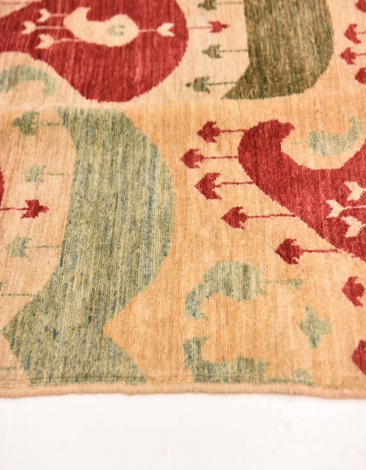 Detail image of  6' x 7' 10  Hand Knotted Ikat Rug