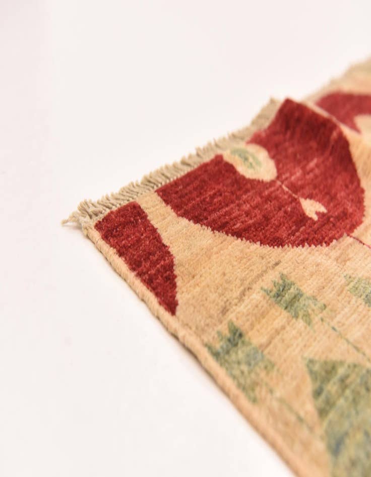 Detail image of  6' x 7' 10  Hand Knotted Ikat Rug