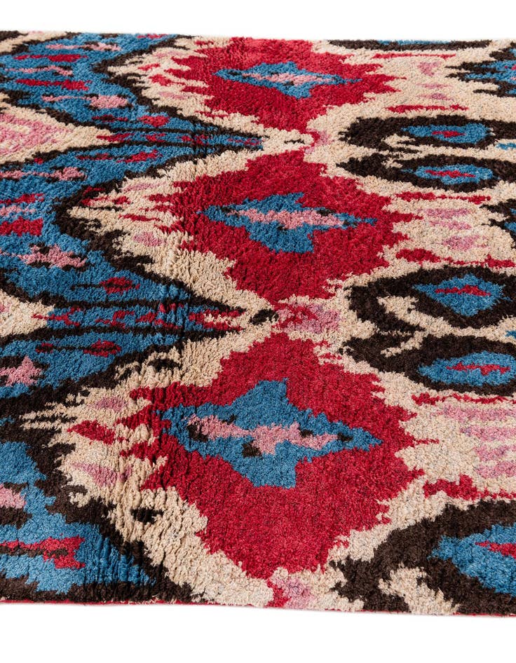 Detail image of  3' 2 x 5' 2  Hand Knotted Ikat Wool Rug