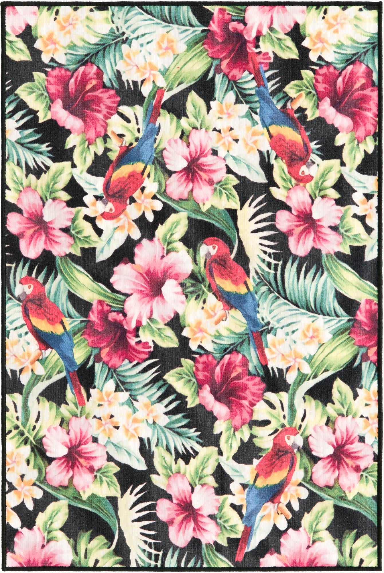  4' x 6'  Washable Jill Zarin Caribbean Saint Lucia Indoor / Outdoor Rug