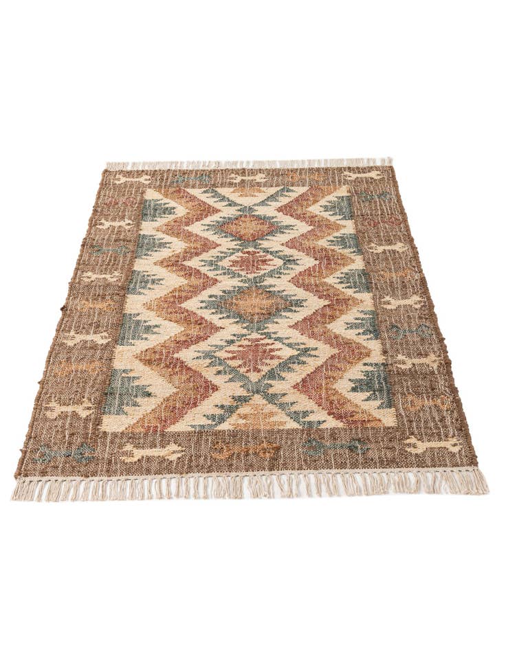 Detail image of  3' 4 x 5' 1  Hand Woven Kala Handwoven Jute Rug