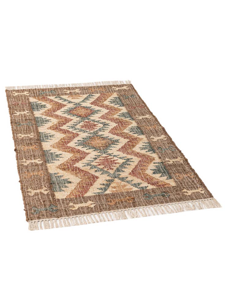 Detail image of  3' 4 x 5' 1  Hand Woven Kala Handwoven Jute Rug