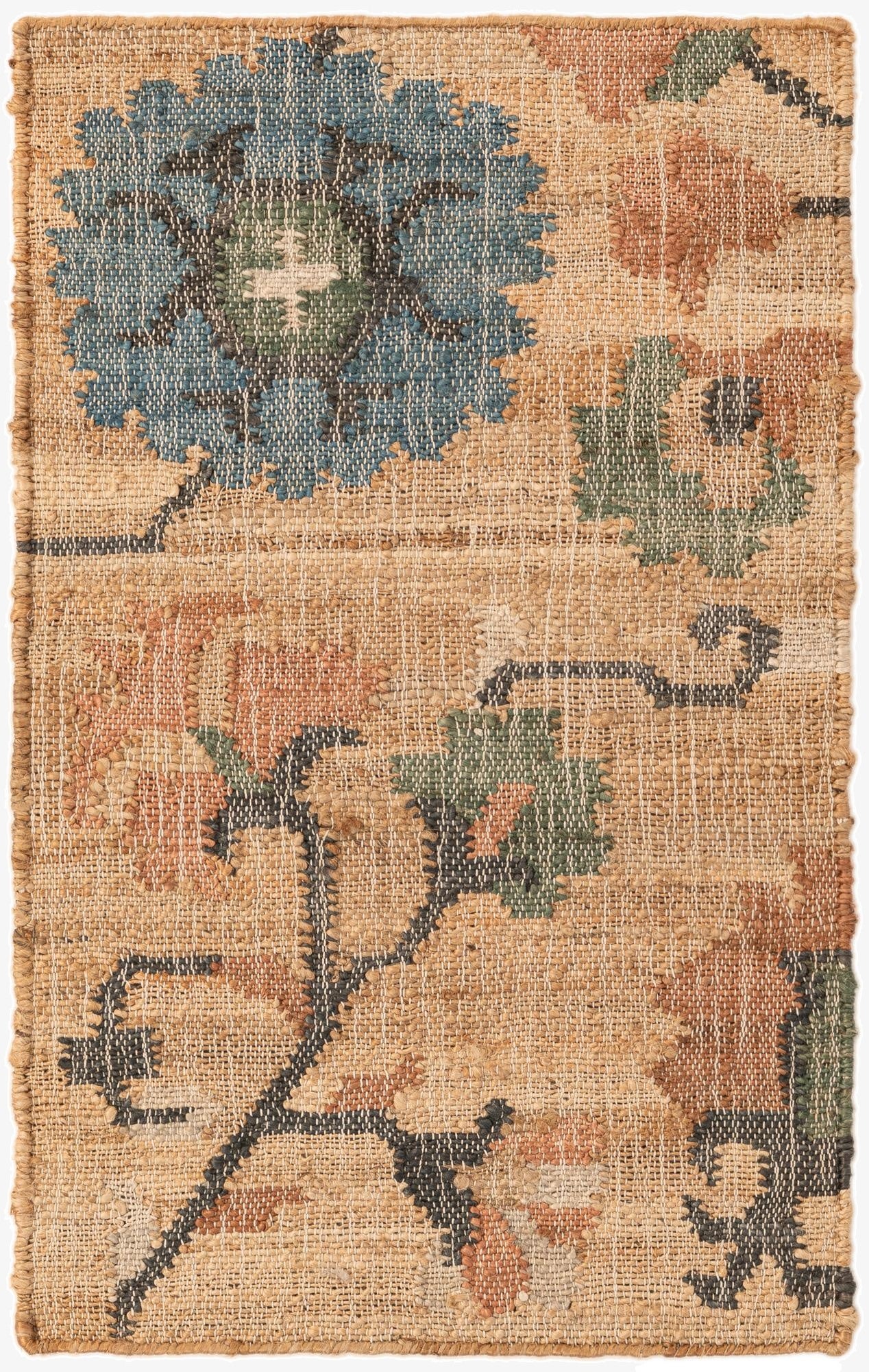  2' x 3' 1  Hand Woven Kala Handwoven Jute Rug