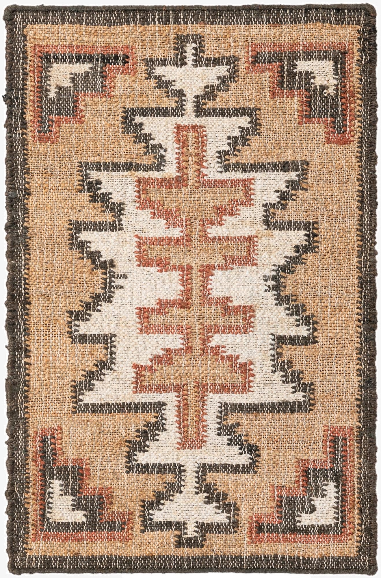  2' x 3' 1  Hand Woven Kala Handwoven Jute Rug