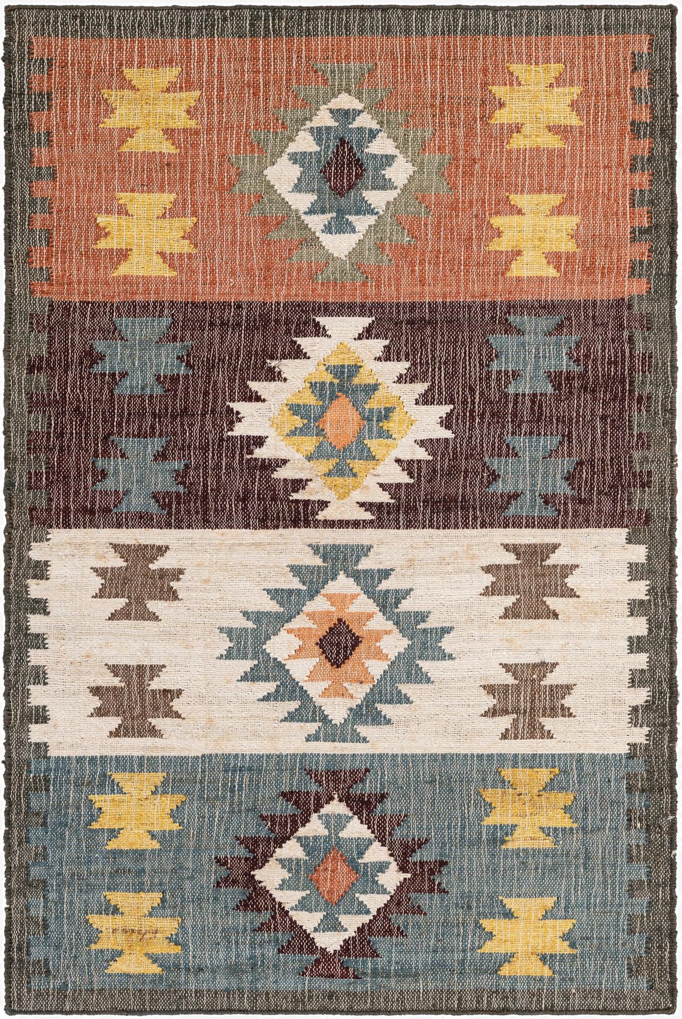  4' 1 x 6' 1  Hand Woven Kala Handwoven Jute Rug