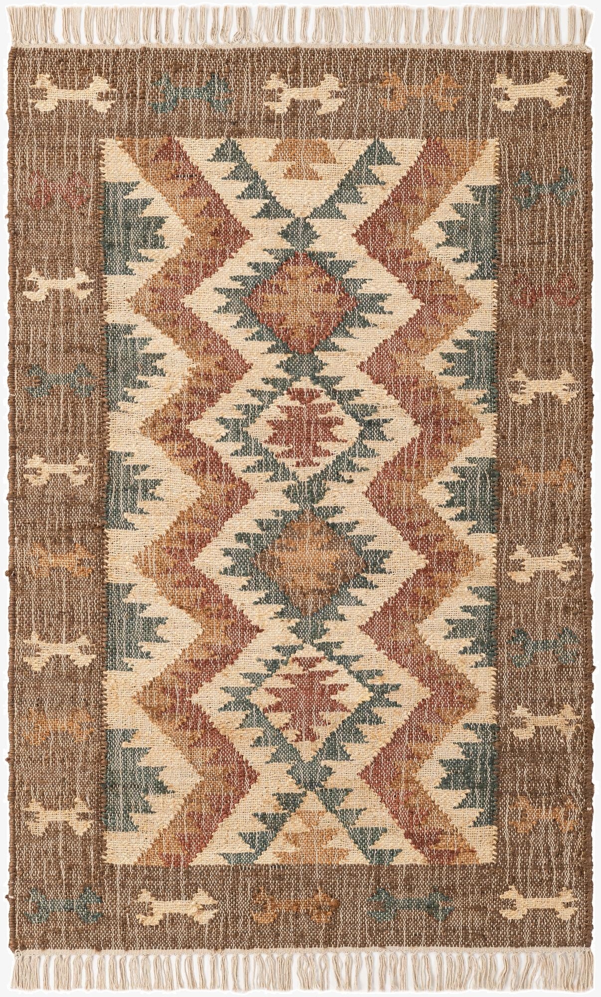 3' 4 x 5' 1  Hand Woven Kala Handwoven Jute Rug