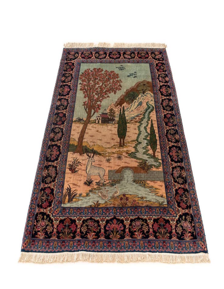 Detail image of  4' 8 x 6' 7 Kashan Wool Rug