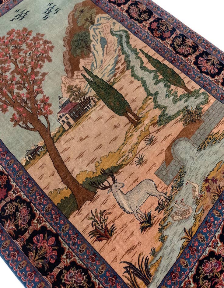 Detail image of  4' 8 x 6' 7 Kashan Wool Rug