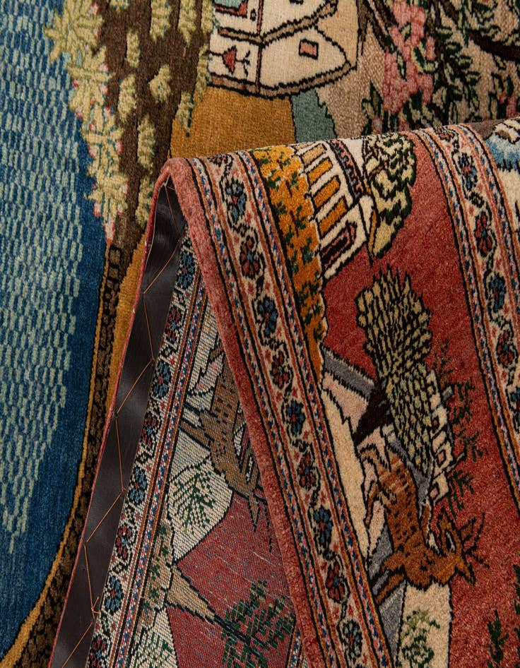 Detail image of  4' 2 x 6' 9  Hand Knotted Kashan Persian Wool Rug