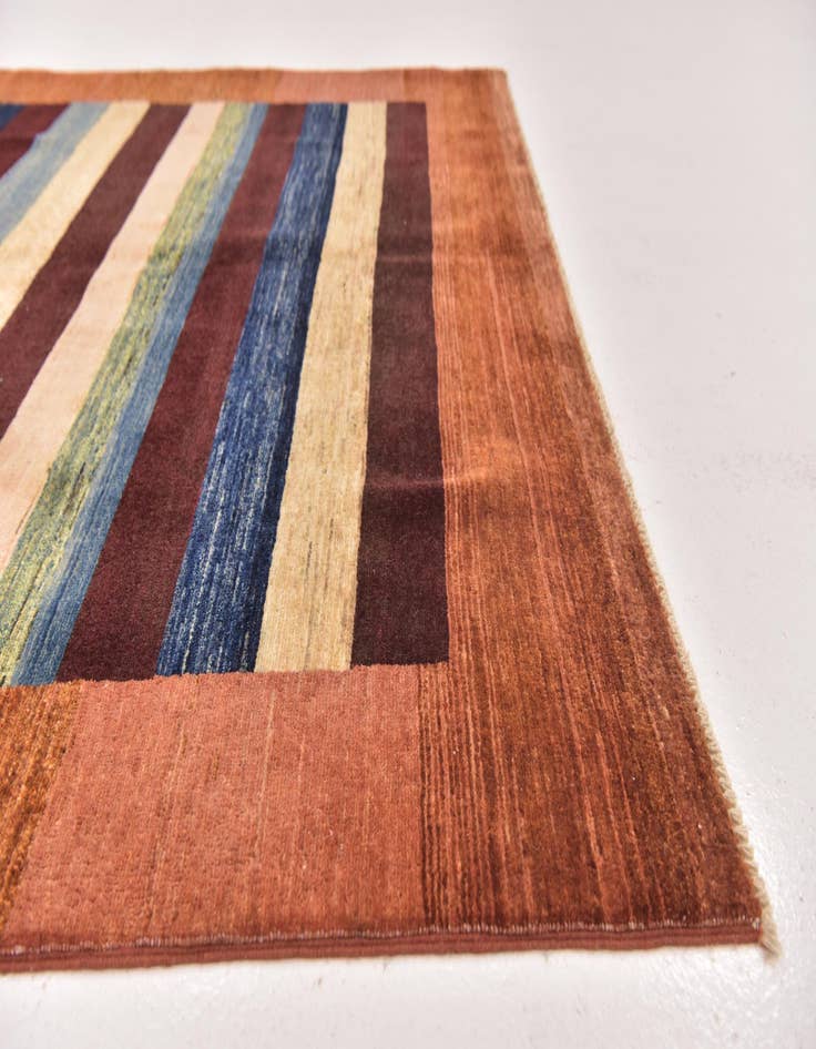 Detail image of  5' 4 x 8'  Hand Knotted Kashkuli Gabbeh Wool Rug