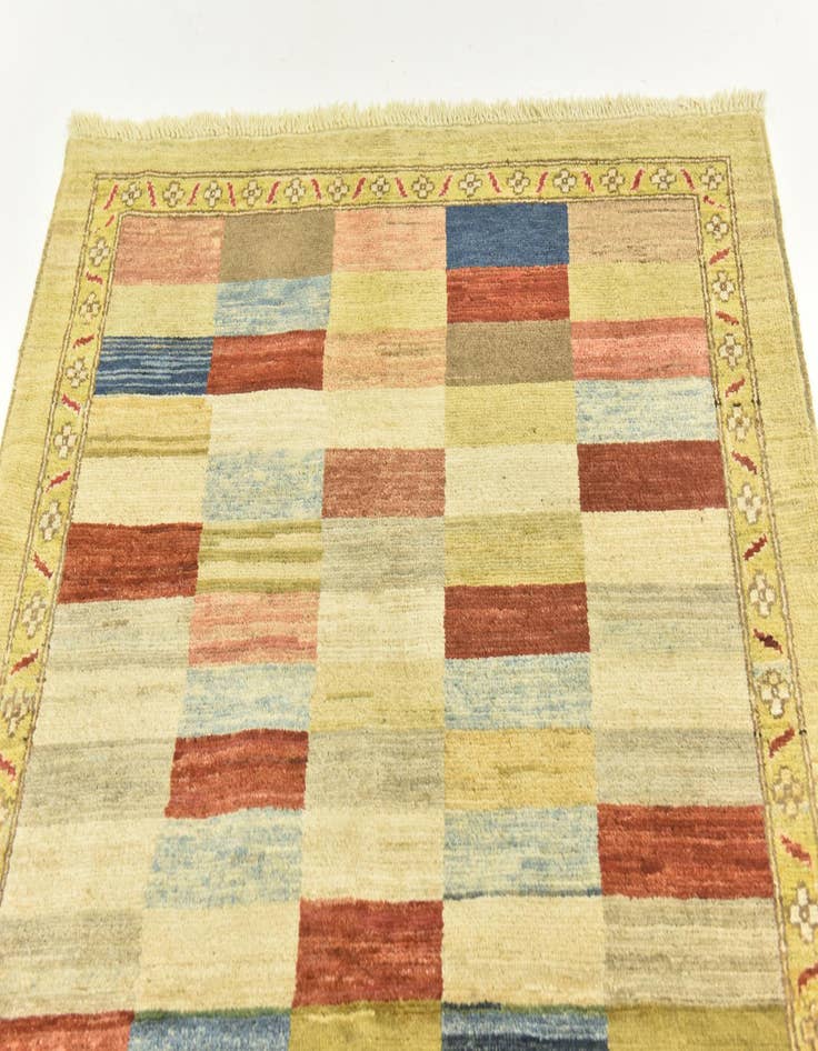 Detail image of  3' 4 x 5'  Hand Knotted Kashkuli Gabbeh Wool Rug