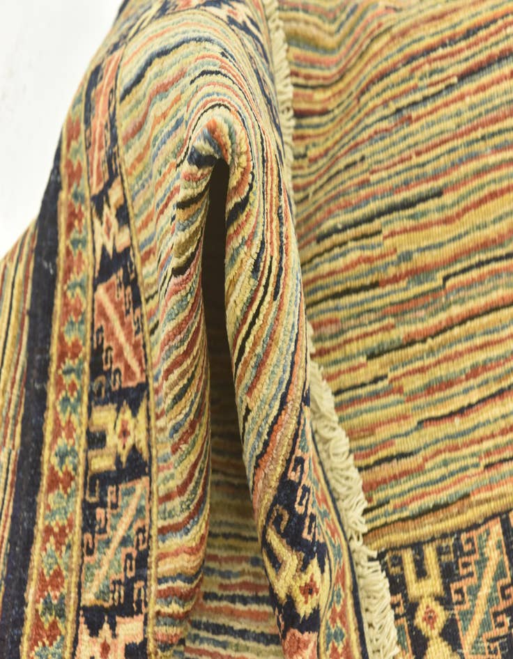 Detail image of  3' 6 x 4' 10  Hand Knotted Kashkuli Gabbeh Wool Rug