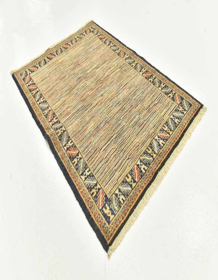 Detail image of  3' 6 x 4' 10  Hand Knotted Kashkuli Gabbeh Wool Rug