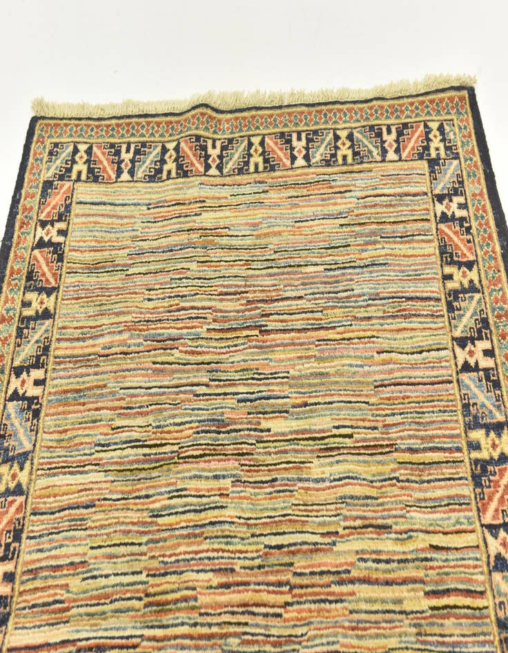 Detail image of  3' 6 x 4' 10  Hand Knotted Kashkuli Gabbeh Wool Rug