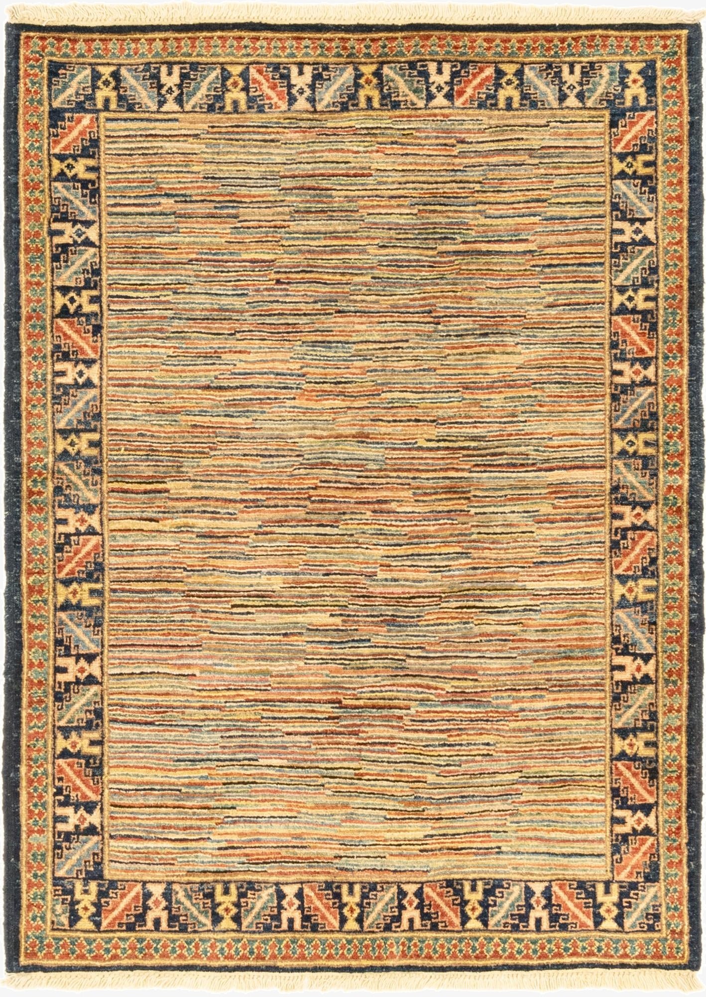  3' 6 x 4' 10  Hand Knotted Kashkuli Gabbeh Wool Rug
