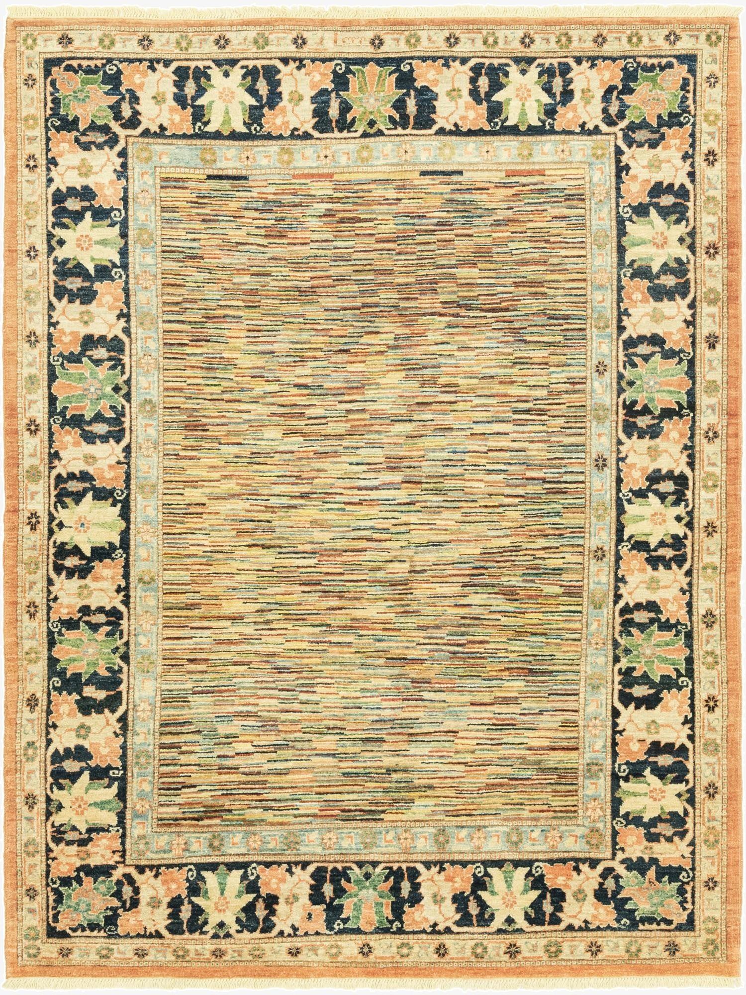  5' 8 x 7' 4  Hand Knotted Kashkuli Gabbeh Wool Rug