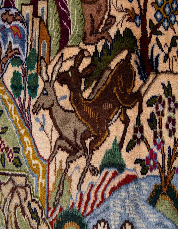 Detail image of  7' 11 x 11' 2  Hand Knotted Kashmar Persian Wool Rug