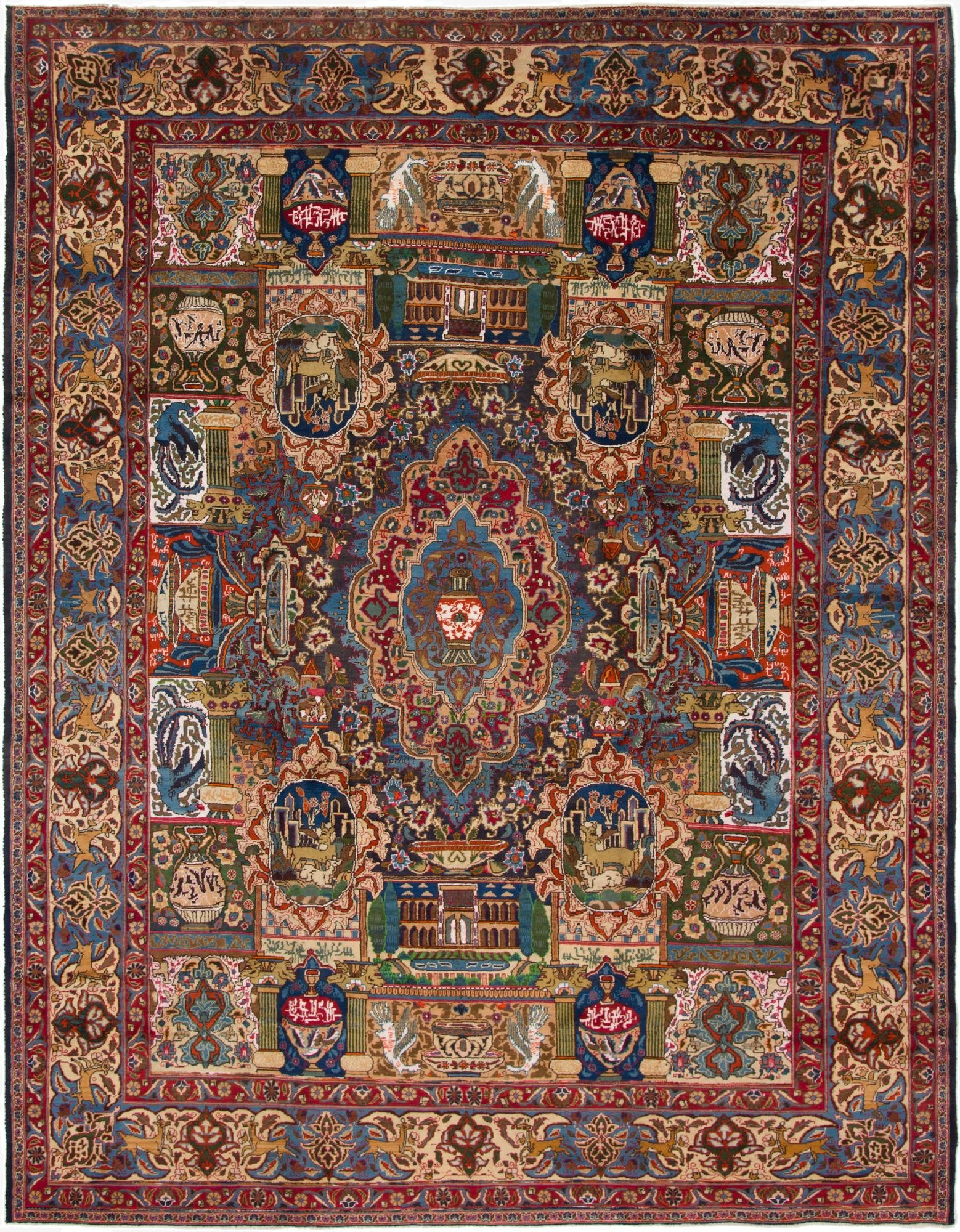  9' 7 x 12' 9  Hand Knotted Kashmar Persian Wool Rug