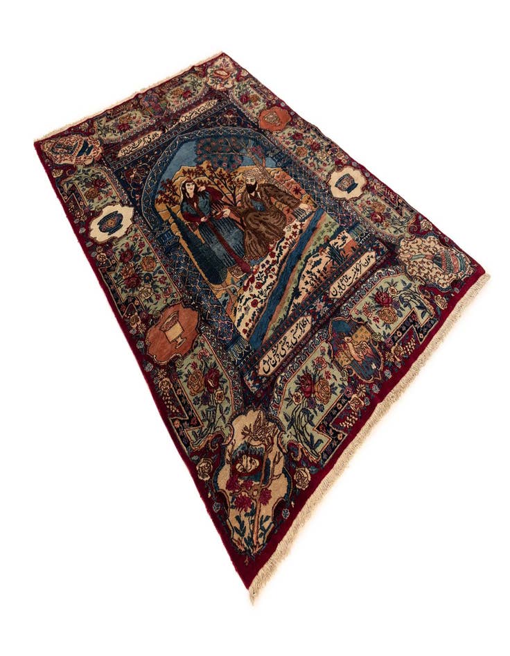 Detail image of  5' x 7' 3 Kashmar with Silk Wool Rug