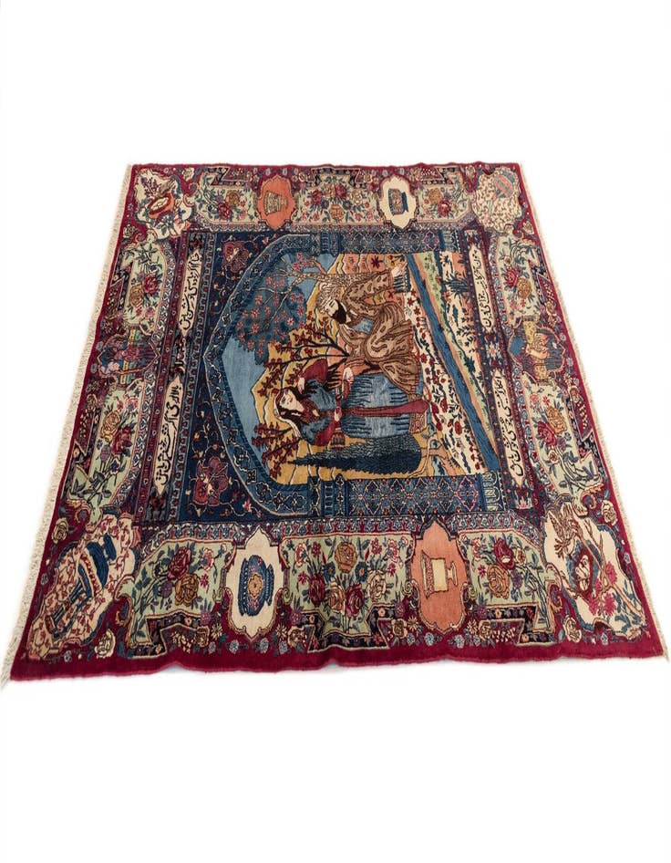 Detail image of  4' 11 x 7' 3 Kashmar with Silk Wool Rug