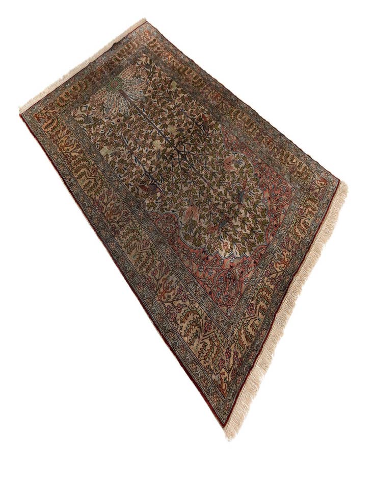 Detail image of  3' 7 x 5' 3 Kayseri Silk Rug