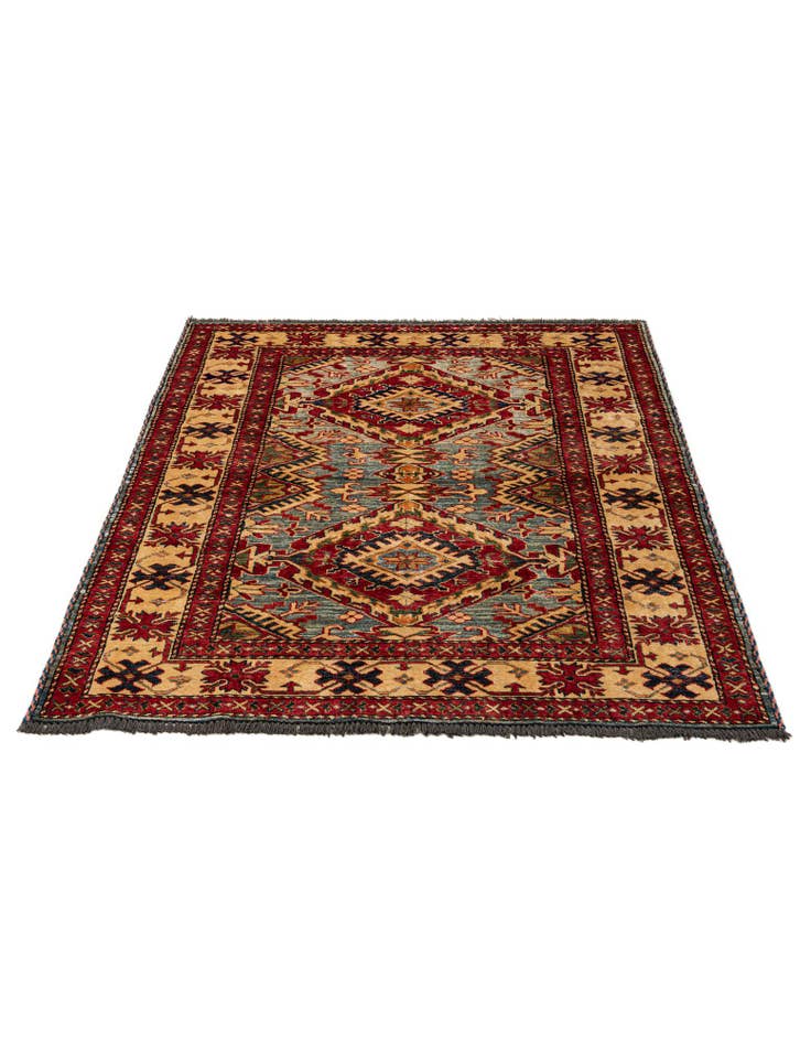 Detail image of  4' 3 x 5' 3  Hand Knotted Kazak Wool Rug