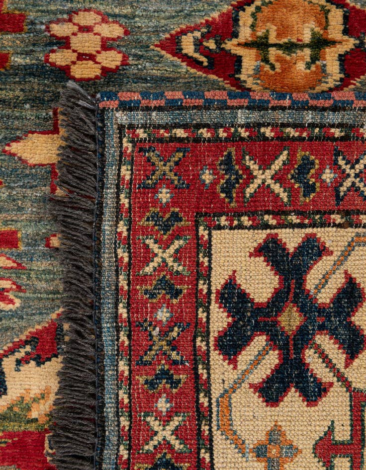 Detail image of  4' 3 x 5' 3  Hand Knotted Kazak Wool Rug
