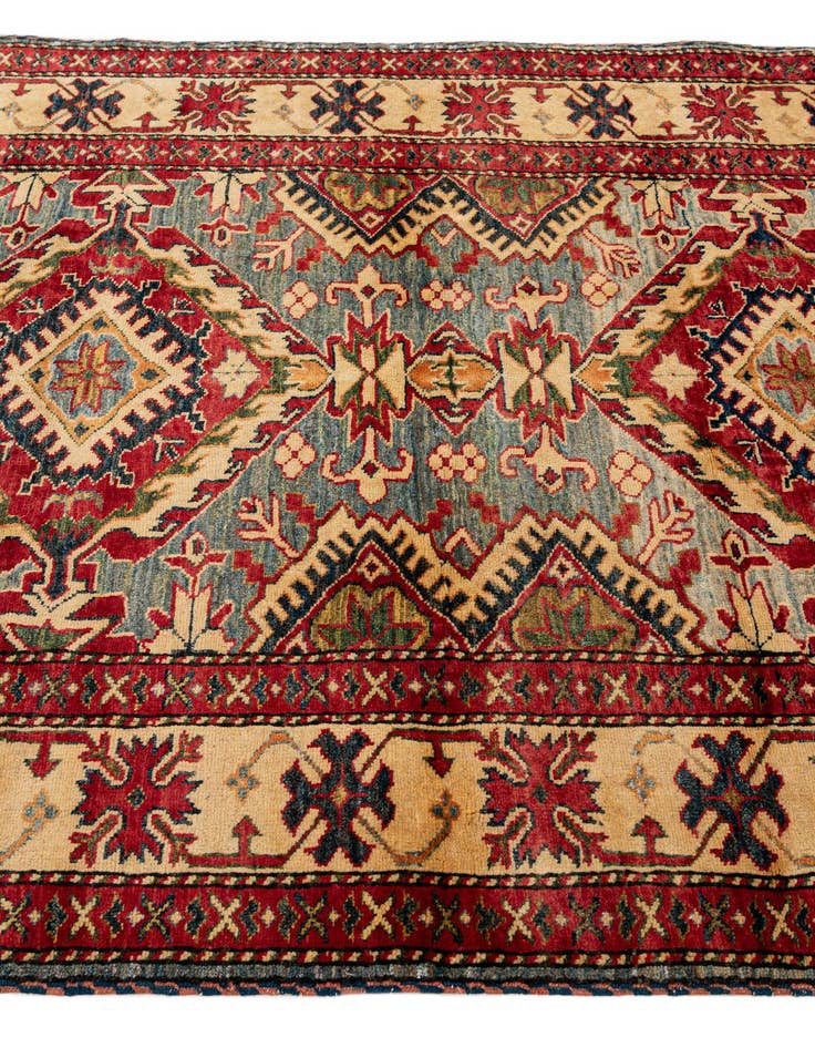 Detail image of  4' 3 x 5' 3  Hand Knotted Kazak Wool Rug