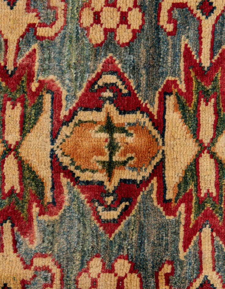 Detail image of  4' 3 x 5' 3  Hand Knotted Kazak Wool Rug