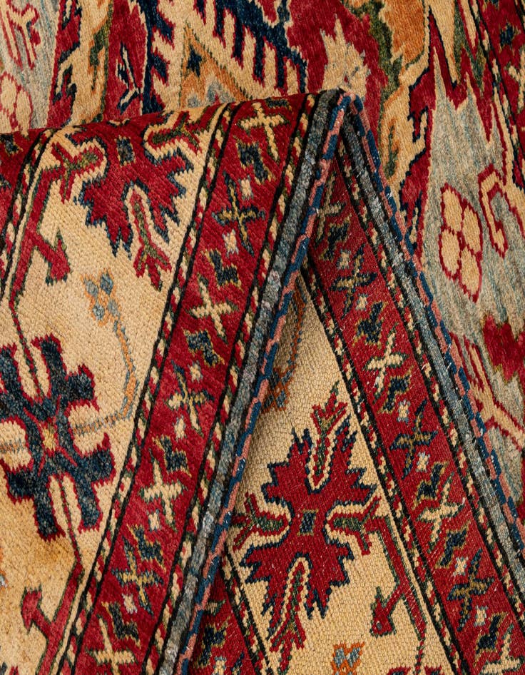 Detail image of  4' 3 x 5' 3  Hand Knotted Kazak Wool Rug