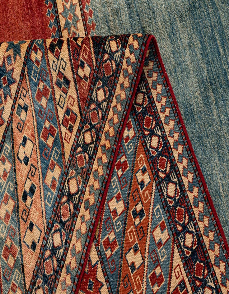 Detail image of  7' 1 x 10' 3  Hand Knotted Kazak Wool Rug