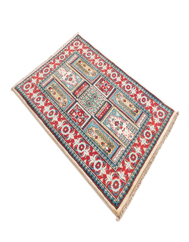 Detail image of  2' 8 x 4'  Hand Knotted Kazak Rug