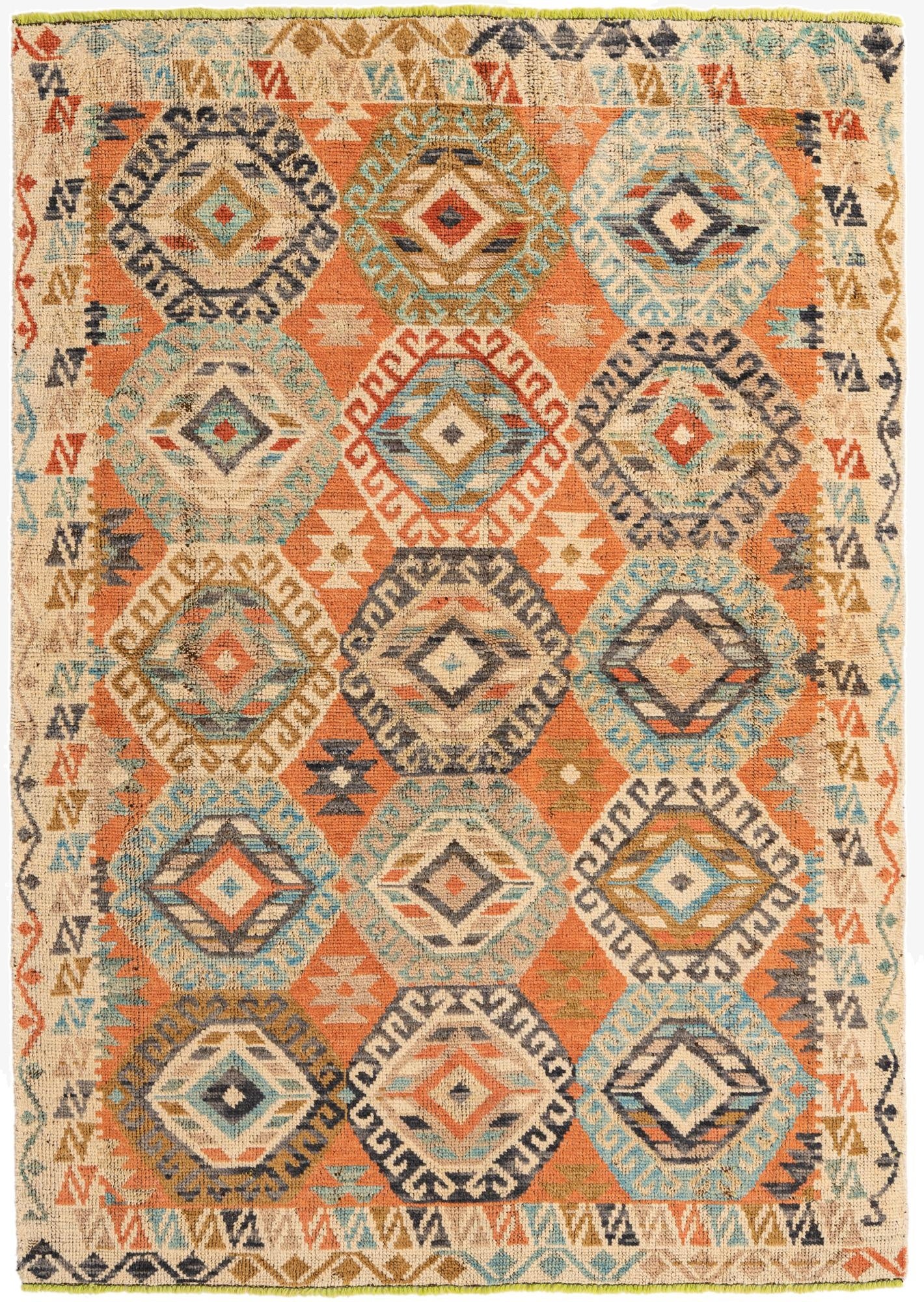  5' 8 x 8' 2  Hand Knotted Kazak Wool Rug