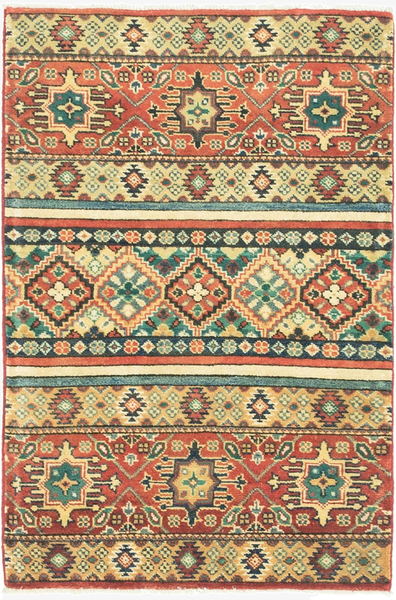  2' 9 x 4' 2  Hand Knotted Kazak Rug