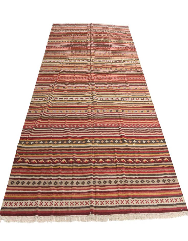 Detail image of  6' 8 x 9' 9  Hand Woven Kilim Fars Wool Rug